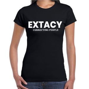 Extacy connecting people drugs fun shirt zwart voor dames drugs thema 2XL  -