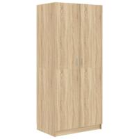 The Living Store Kledingkast - Sonoma eiken - 80 x 52 x 180 cm - Groot vak met hangstang