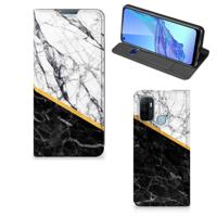 OPPO A53 | A53s | Standcase | Marmer Wit Zwart - Origineel Cadeau Man
