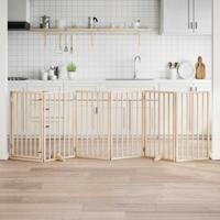 VidaXL Hondenhek met deur opvouwbaar 6 panelen 300 cm populierenhout
