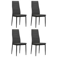 Eetkamerstoelen 4 st stof donkergrijs - thumbnail