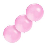 Grote ballonnen 60 cm - Set van 3x stuks - baby roze - Meisjes geboorte/geboren feestartikelen/versi