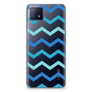 OPPO A53 5G | OPPO A73 5G TPU bumper Zigzag Blauw