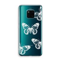 White butterfly: Huawei Mate 20 Pro Transparant Hoesje