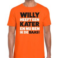 Oranje Koningsdag Willy heeft een kater t-shirt heren