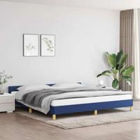Bedframe met hoofdeinde zonder matras 200x200 cm stof blauw