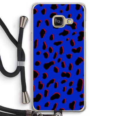 Blue Leopard: Samsung Galaxy A3 (2016) Transparant Hoesje met koord