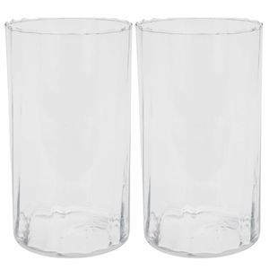 Bloemen vaas 2x stuks transparant - glas - H22 cm