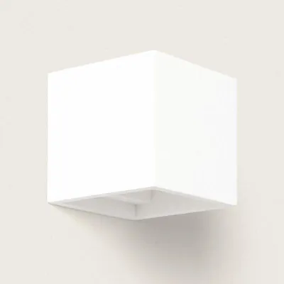 Wandlamp gips vierkant kubus G9 Wit overschilderbaar 11.5 cm