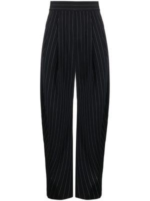 The Attico pantalon en coton Gary à fines rayures - Noir