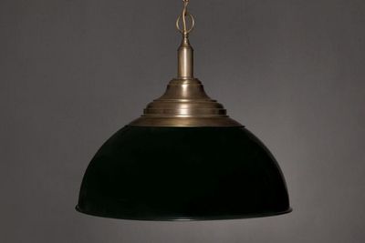 Nostalgische hanglamp antiek messing groen 10160 70cm