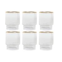 Glazenset Home ESPRIT Transparant Gouden Kristal 320 ml (6 Stuks)