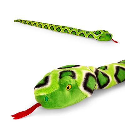 Keel Toys slang knuffel - pluche - groen - 100 cm - dier - cadeau Knuffelbeest - reptiel