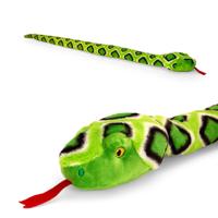 Keel Toys slang knuffel - pluche - groen - 100 cm - dier - cadeau Knuffelbeest - reptiel