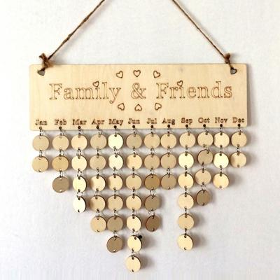 2 PC'S houten DIY Festival speciale datum herinnering plan plaque decoratie