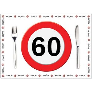 Papieren placemats 60 jaar 10 stuks