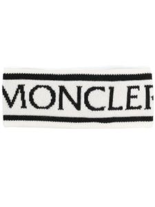 Moncler bandeau à logo intarsia - Blanc