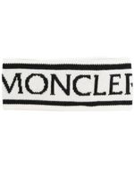 Moncler bandeau à logo intarsia - Blanc Moncler bandeau à logo intarsia - Blanc