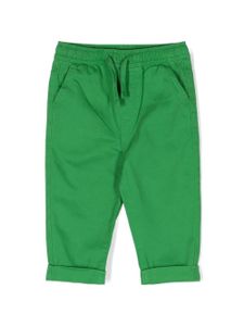 Stella McCartney Kids pantalon en coton à lien de resserrage - Vert