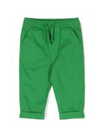 Stella McCartney Kids pantalon en coton à lien de resserrage - Vert - thumbnail