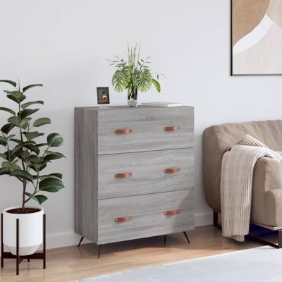 Ladekast 69,5x34x90 cm bewerkt hout grijs sonoma