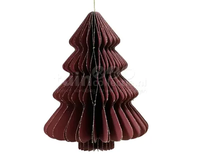 Kerstornament Papieren Kerstboom 20cm Maroon