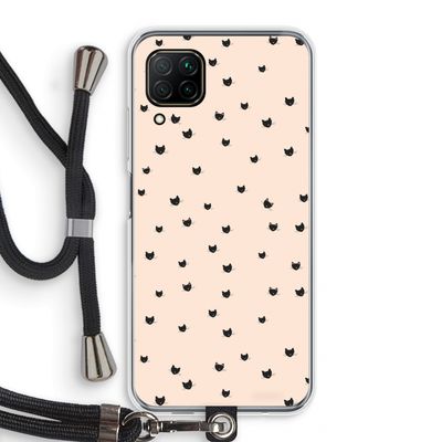Kleine kattenkopjes: Huawei P40 Lite Transparant Hoesje met koord