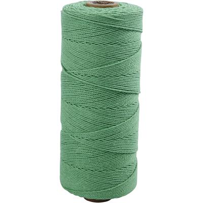 Creativ Company Macramé koord, l: 315 m, dikte 1 mm, dunne kwaliteit 12/12, lichtgroen, 220 gr/ 1 bol