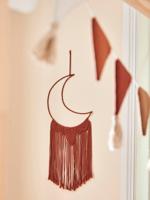 Dromenvanger XL Maan in macramé terracotta