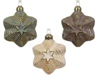 Kerstornament Ster Vintage Glas Assorti 1st