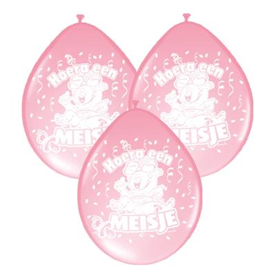 Ballonnen geboorte meisje - 8x - lichtroze - baby thema versiering