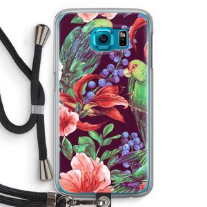 Papegaaien: Samsung Galaxy S6 Transparant Hoesje met koord