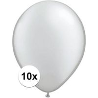 Qualatex ballonnen metallic zilver 10 stuks - thumbnail