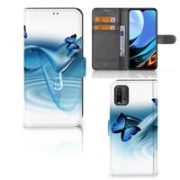 Xiaomi Redmi 9T | Poco M3 | Telefoonhoesje | Met pasjeshouder | Vlinders