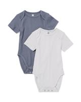 HEMA Baby meegroeiromper LENZING™ ECOVERO™ rib - 2 stuks lichtgrijs (lichtgrijs)