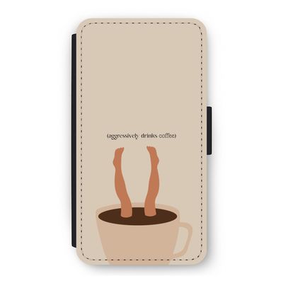 Aggressively drinks coffee: iPhone 11 Pro Flip Hoesje