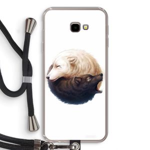 Yin Yang Wolves: Samsung Galaxy J4 Plus Transparant Hoesje met koord