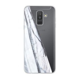 Gestreepte marmer: Samsung Galaxy A6 Plus (2018) Transparant Hoesje