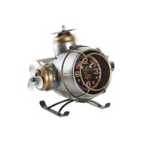 Tafelklok Home ESPRIT Gouden Zilverkleurig Vliegtuig Vintage