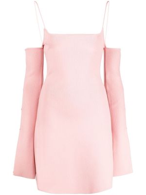 MACH & MACH robe courte à nœud orné de cristal - Rose