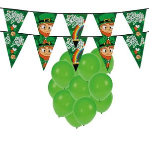 St. Patricks Day feestartikelen met ballonnen en slingers