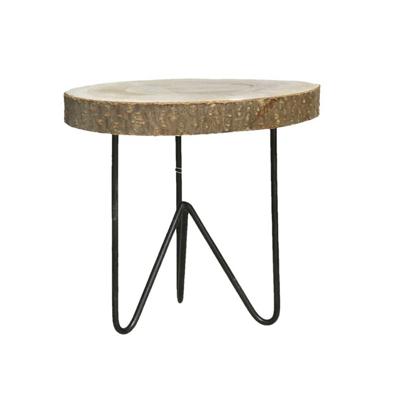 Plantenpot verhoger Decowood - Boomstam - kaarsenbord - hout/metaal - D21 x H21 cm