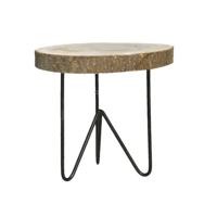Plantenpot verhoger Decowood - Boomstam - kaarsenbord - hout/metaal - D21 x H21 cm