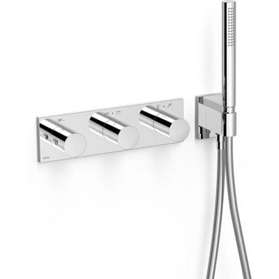 Douchekraan Tres B-System | Inbouw | Thermostaatkraan | Excl.Inbouwdeel | 4-weg | Rechthoek | Chroom