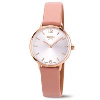 Boccia 3345-04 Horloge titanium-leder rosekleurig-roze 28 mm - thumbnail