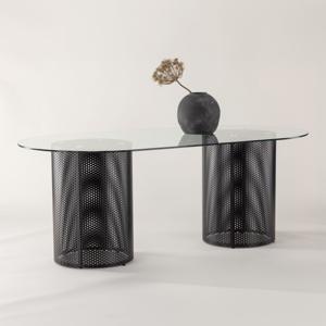 Nohr Ovale Eettafel Diandrea Glas, 200 x 100cm - Zwart - Ovaal