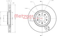 Remschijf COATED METZGER, Remschijftype: Binnen geventileerd, Inbouwplaats: Vooras, u.a. für Alfa Romeo, Jeep