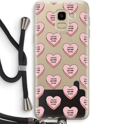 Chicks before dicks: Samsung Galaxy J6 (2018) Transparant Hoesje met koord