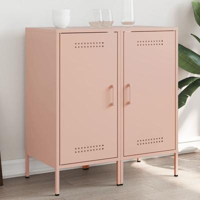 Dressoirs 2 st 36x39x79 cm staal roze