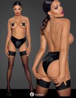 * NOIR handmade Wetlook slip met ritssluiting -F260 - thumbnail